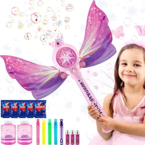 Dolanus Bubble Wands: Ultimate outdoor toy for little girls, complete with bubbles, music, lights, and batteries. Ideal gift!