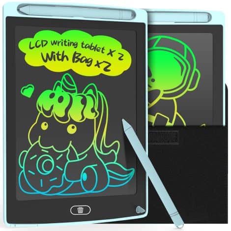 Colorful 8.5-inch LCD Writing Tablet with Bag – Fun Learning Toy for Kids 3-6 Years – Green and Pink