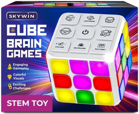 Skywin Puzzle Cube Game – Electronic handheld toy with flashing cubes for all ages to enjoy brain games.