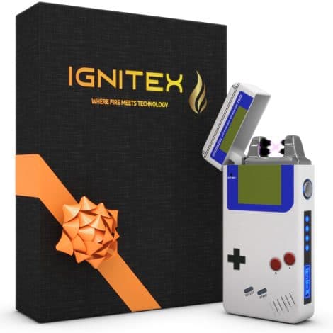 IGNiTeX – USB Rechargeable Flameless Arc Lighter with LED Battery Indicator – Butane Free – Awesome Retro Gamer Gift.