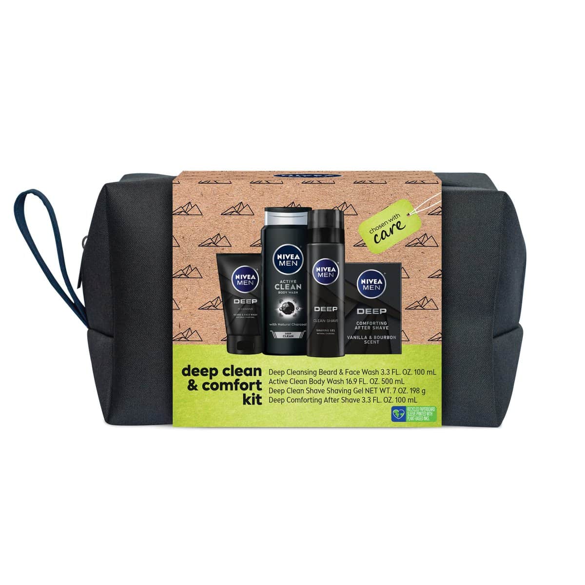 Nivea Men Clean Deep Skin Care Collection For Men, 4 Piece Gift Set