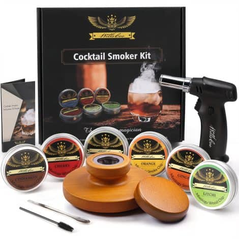 Smoky Cocktails Kit: Enhance your whiskey and bourbon with our all-inclusive set of wood chips flavors! Perfect gift for men on special occasions.