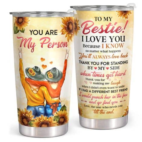 Bestie Bliss 20oz Tumbler – Ideal Friendship Gifts for Women – Perfect for Birthdays and Valentine’s Day.