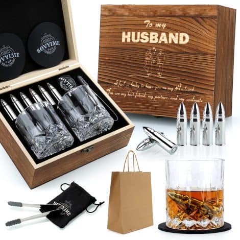 Stainless Steel Whiskey Set – Ideal Anniversary, Valentines, Birthday, or Wedding Gift for the Whiskey Lover.