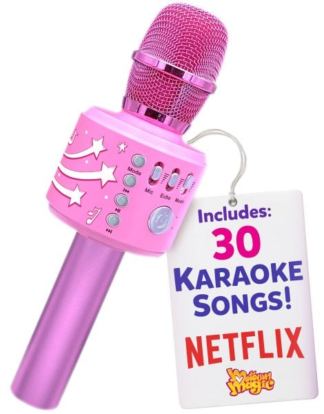 Kids’ Bluetooth Karaoke Mic with Motown Magic, 30 Famous Songs – Perfect Birthday Gift for Ages 3-8.