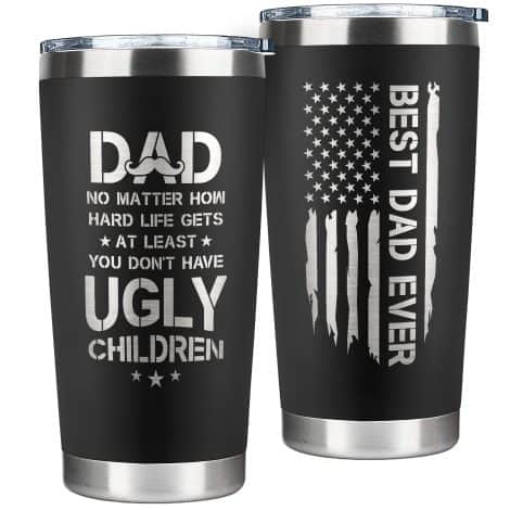 “Daughter and Son’s Delightful Presents for Dad – Cheers to the Best Father with this Tumbler!”