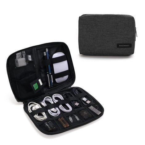 Travel case for electronics, compact cord bag for all your tech needs, ideal travel accessory for anyone.