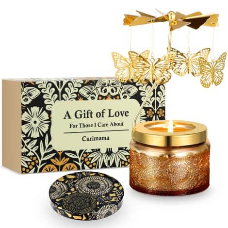 Rotating Butterfly Scented Candle Set: Perfect Present for Mom, Sister, Friend, or Girlfriend’s Birthday, Anniversaries, and More!