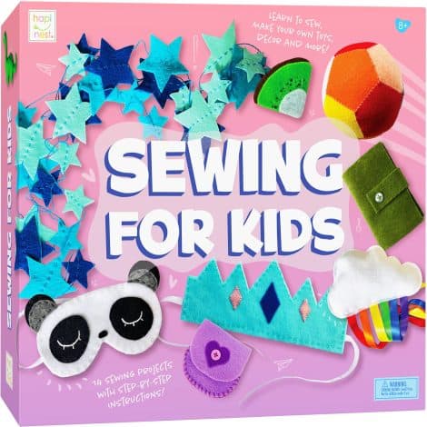 Hapinest Sewing Kit: Perfect arts and crafts gift for boys and girls, ages 8 and up.