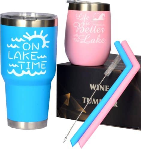 Lake-themed gifts for those who love the water, including tumblers, accessories, and Christmas gifts.