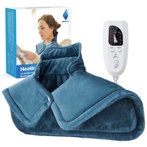 NIUONSIX Weighted Neck Heating Pad: Soothing pain relief for neck and shoulders. 6 heat settings, auto off. Perfect gift!