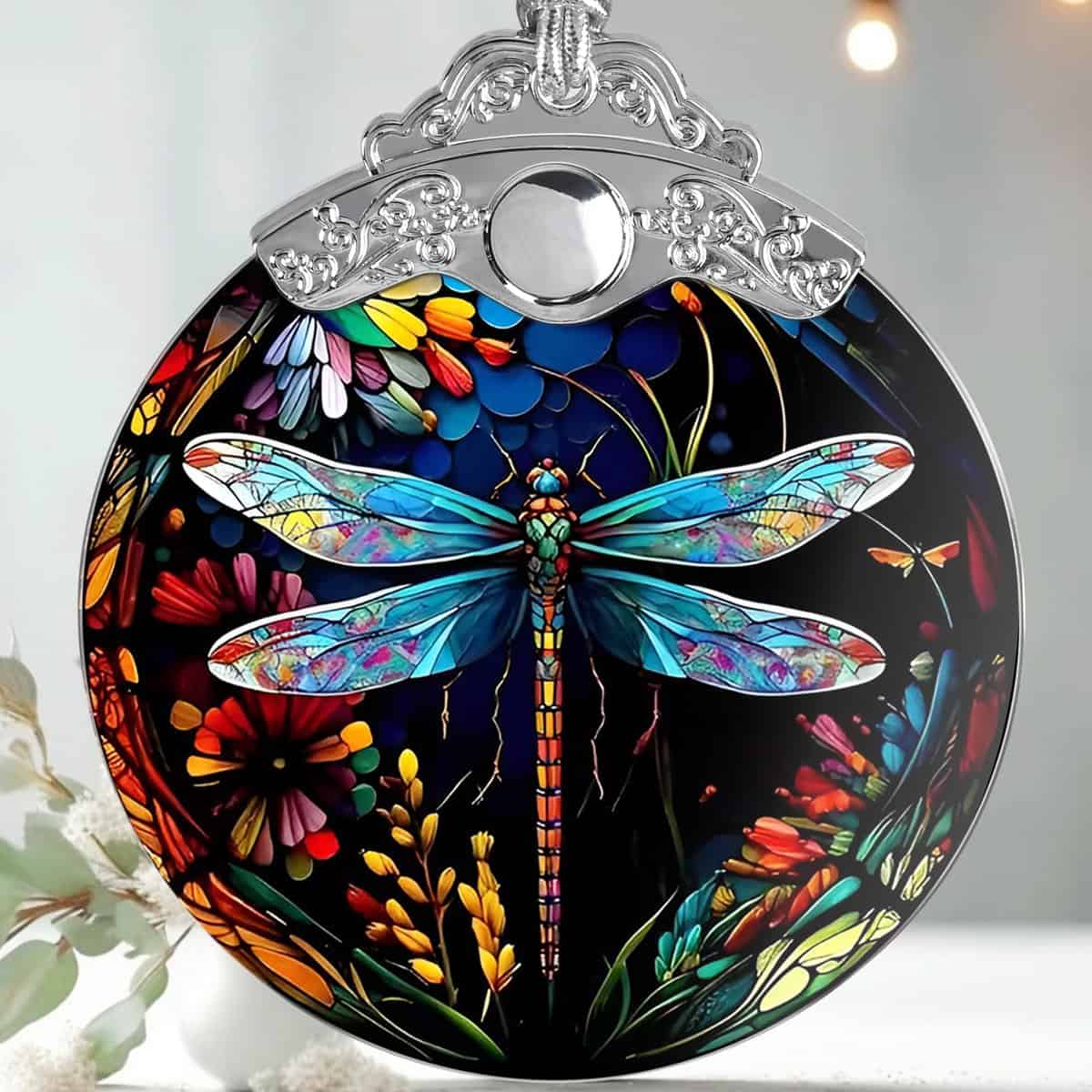 Christmas Ornament, Dragonfly Christmas Decor, Dragonfly Ornaments for Christmas Tree, Stained Glass Ornament, Dragonfly Gifts, Holiday Decorations and Xmas Gifts Ideas