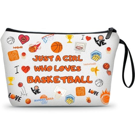 Cosmetic pouches for basketball enthusiasts: Perfect presents for women, friends, coaches, or players. Great for birthdays and holidays!