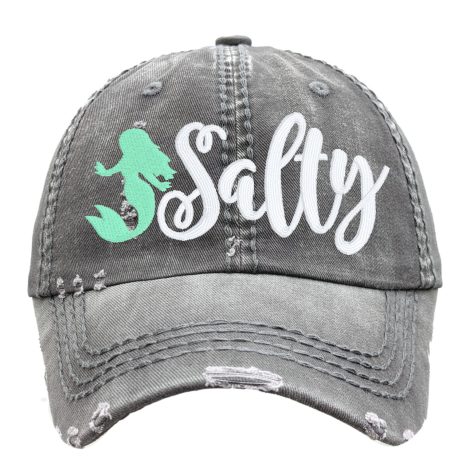 Handmade Salty Mermaid Baseball Cap, perfect for beach trips, boating, and an adorable gift for women.