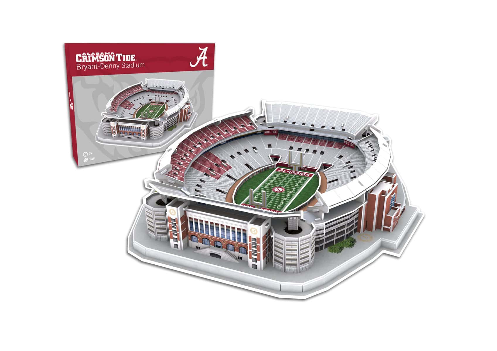 Pro Lion 3D Jigsaw Puzzle Bryant-Denny Stadium Construction Building Kits - 139 Pieces | Alabama Crimson Tide Football Gifts for Boys, Adults, Men & Kids Aged 7+ | Puzzles Games Kit for Creative Fans