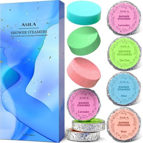 ASILA Shower Steamers: 10PCS Aromatherapy Shower Bombs with Essential Oils – Perfect Self-Care Gift Set for Women.