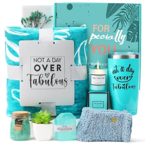 Holiday Spa Gift Set: Pampering Treats for Her, Ideal Presents to Promote Self-Care, Including Cozy Tumbler and Blanket