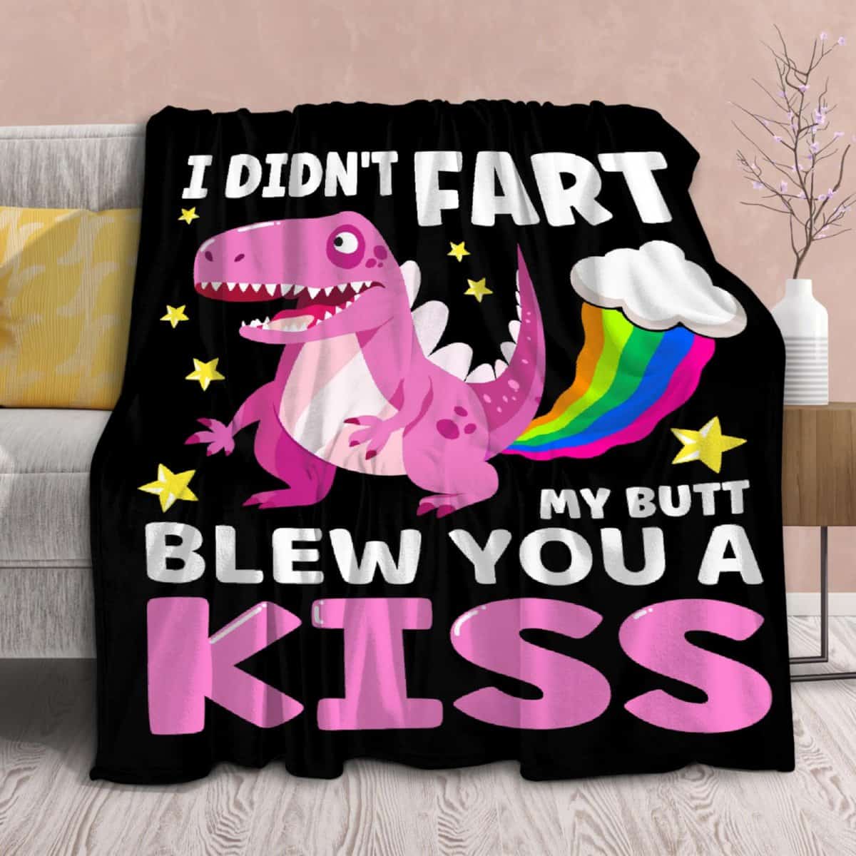 Funny Dinosaur Blanket Gift for Girls Boys- 40x50 Inches Soft Flannel Dino Throws Blankets Funny Gift for Teen Women Men Adult Cute Dinosaur Lover Gifts for Bed Sofa Couch