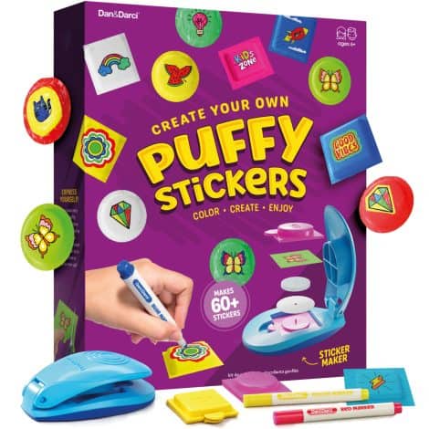 Dan&Darci 3D Sticker Maker Kit – Design, Squish, and Stick – Perfect Birthday Gift for Ages 6-10.