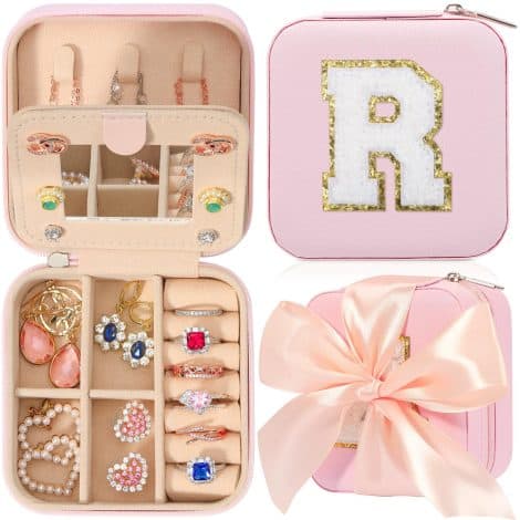 Pink CHMI Travel Jewelry Case, the perfect jewelry organizer for women and girls on the go. Great for birthdays and Christmas!