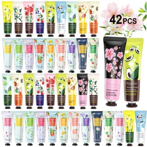 Aottom 42 Pack Hand Cream Set – Moisturize and nourish your dry hands with natural plant fragrances. Perfect gift for women.