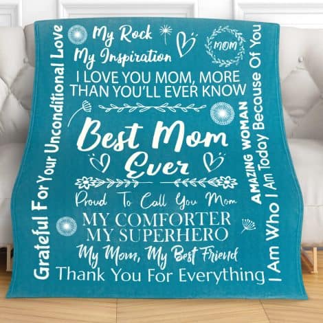 “Pampered Mom Blanket: Perfect Birthday or Mother’s Day Gift to Show Love & Appreciation for Mom!”