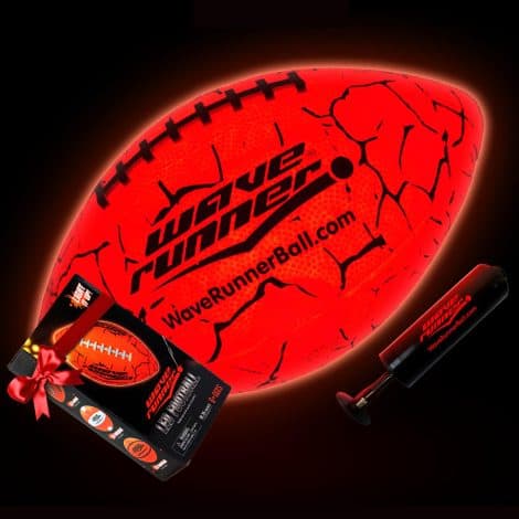 Glow in the Dark Football – Light Up LED Football – Awesome Gift for Teens 8-15. Size 6.