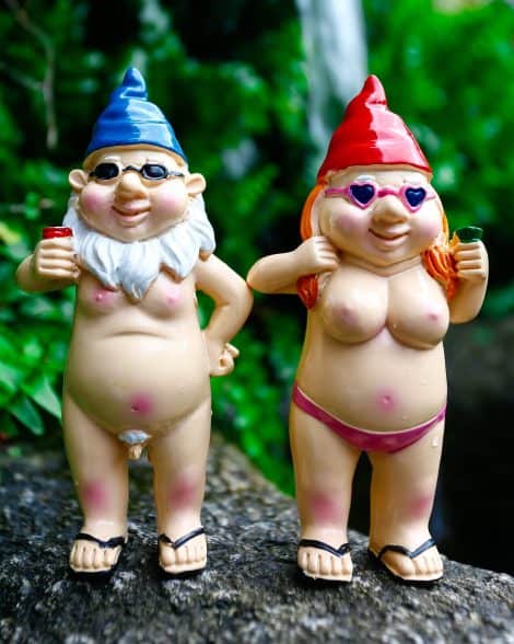 BBdis 2 PCS Cheeky Garden Gnomes, 4.7 Inch Funny Statues for Home or Outdoor Decor, Perfect Gift!