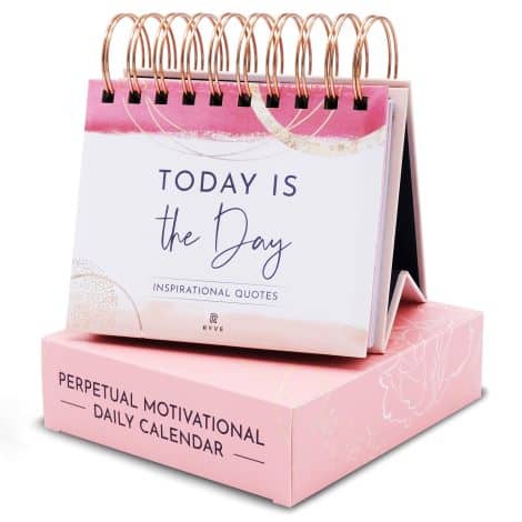 RYVE Daily Motivational Flip Calendar: Inspiring quotes to uplift and decorate your desk, perfect for women in the office!