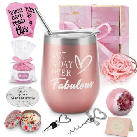 The perfect birthday gift set for special women – insulated wine tumblers with love, ideal for any occasion.