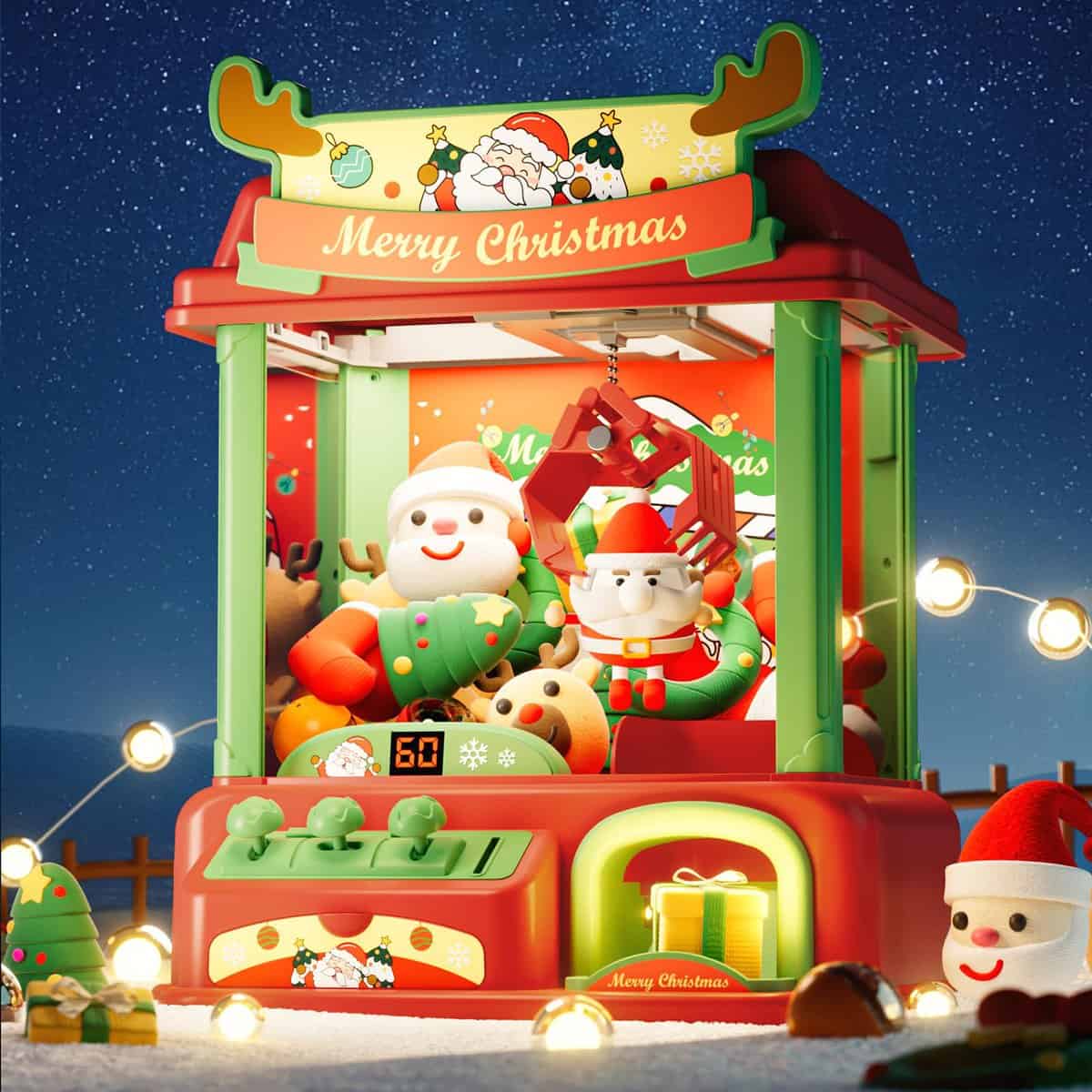 bessome Christmas Mini Claw Machine for Kids|Candy Toys for Girls 8-10|2023 Christmas Best Gifts Ideas for 4 5 6 7 Year Old Girls and Teens|Unique Christmas Birthday Gifts for Kids 8-12 and Teenage Girls