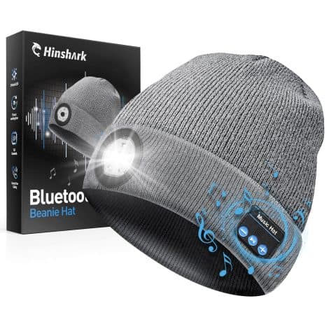 Christmas Gifts for Him: Bluetooth Beanie Hat with LED Lights, Perfect Stocking Stuffer for Dad, Husband, Boyfriend!