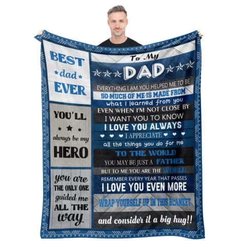 Cozy Dad Presents – Perfect Dad Birthday Blanket – Unique Gift Ideas for Dad – 60”x50”