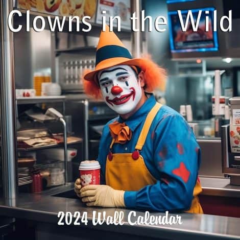 2024 Wild Clown Adventures Wall Calendar – Hilarious Gift with Funny Creepy Clown Pictures for 16 Months!