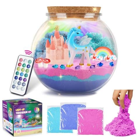 Unicorn Terrarium Kit for Kids – Magical DIY Crafts with LAOESE – Perfect Birthday Gift for Girls.