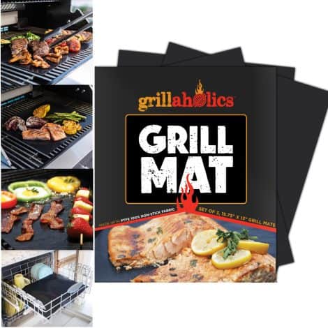 Grillaholics Grill Mats: 2 Durable BBQ Mats for Easy Grilling and Grate Protection – Great Grilling Gift!