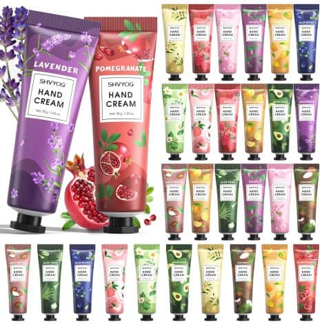 SHVYOG 30 Pack Hand Cream Gifts Set – Natural Scented Bulk Women Gifts, Travel Size Moisturizing Stocking Stuffers.