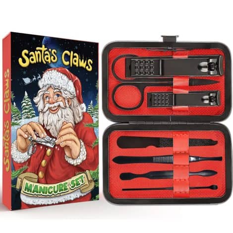 8-in-1 Manicure Set – Perfect for Christmas stocking stuffers! Funny, unique gift for men, women, and teens.