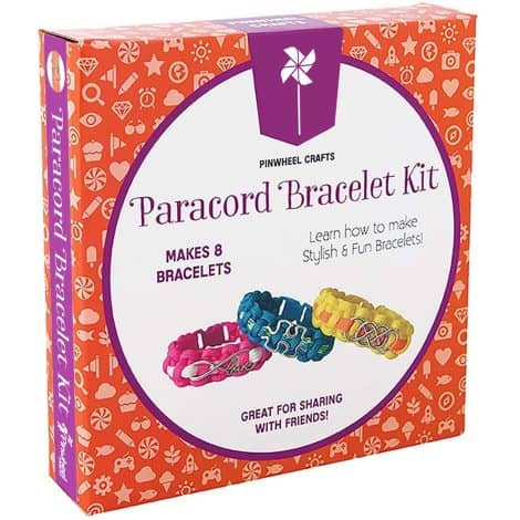 Pinwheel Crafts Paracord Bracelet Kit – Make your own colorful friendship bracelets with this DIY jewelry making kit for girls 8-12 years old.