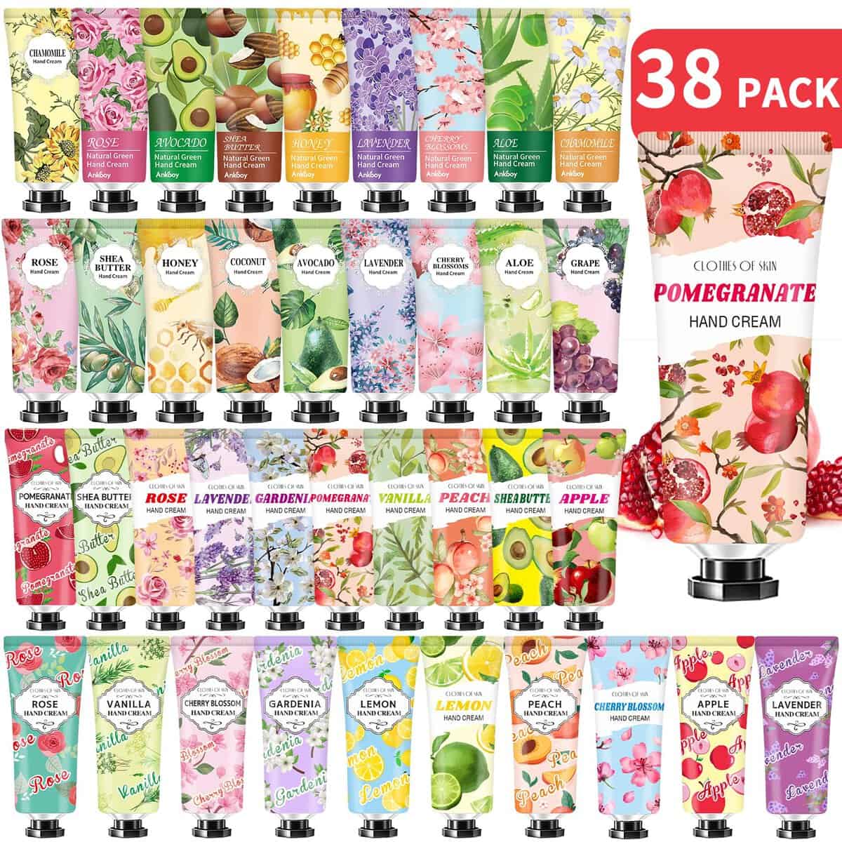 38 Pack Bulk Hand Cream Gifts for Women Girls,Christmas Gifts Stocking Stuffers Party Gifts, Natural Plant Shea Butter Moisturizing Hand Cream For Dry Cracked Hands,Bulk Mini Travel Size Hand Lotion for Bridesmaid Teacher Nurse Coworkers Gifts