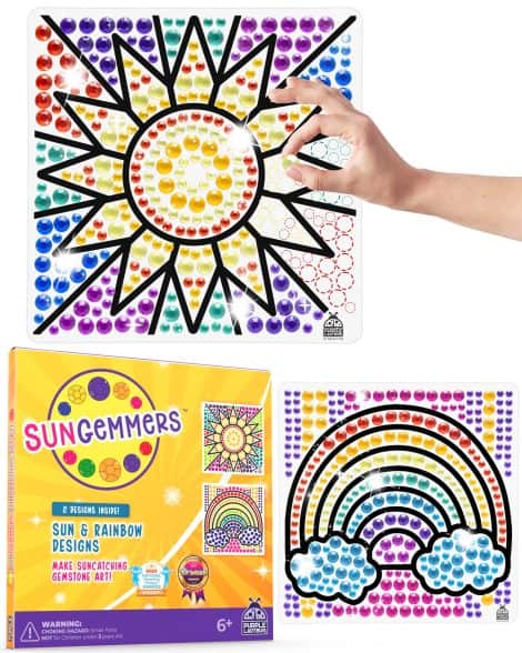 SUNGEMMERS Suncatcher Kits for Kids Crafts, Perfect Birthday Gift for 6-8 Year Old Girls – Fun Arts and Crafts!