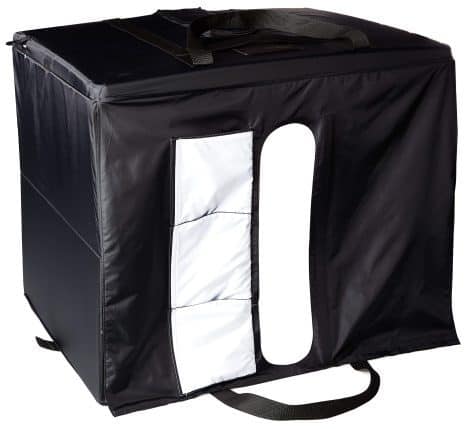 Amazon Basics offers a portable, collapsible photo studio box with LED light for professional-quality pictures.