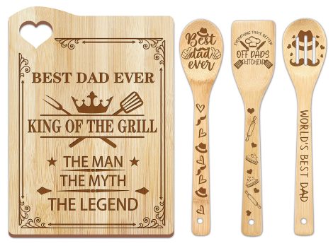 Grill Master Dad Cutting Board – A perfect Christmas or birthday gift for dad who loves cooking.