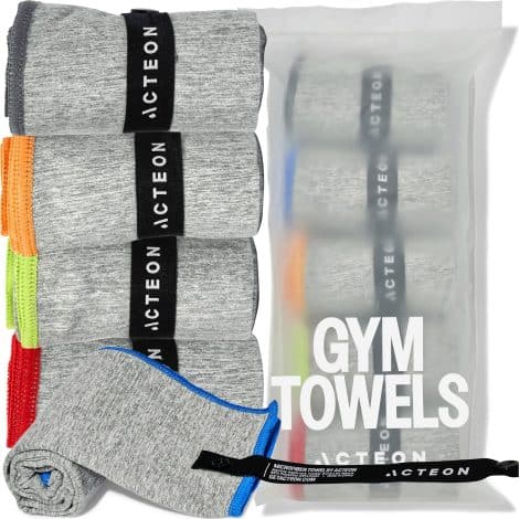 Fast-drying Acteon Gym Towel with Silver ION tech – perfect for men and women during sweaty workouts.