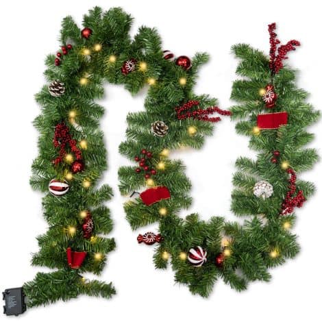 Brighten up your home this holiday season with the FUNPENY 9 FT Pre-Lit Christmas Garland!