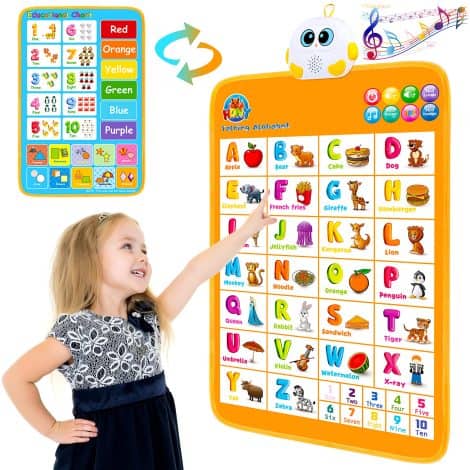 Electronic Alphabet Wall Chart, Talking ABC Poster is an educational toy perfect for toddlers, preschoolers, and kindergarteners. Great gift!