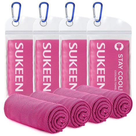 Sukeen Cool Towels – 4 Pack of Refreshing Microfiber Ice Towels for Yoga, Sports, and More!