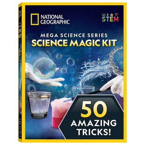 Amazon Exclusive: NATIONAL GEOGRAPHIC Magic Science Kit – 50 Experiments, Chemistry Set, STEM Project – Perfect Gift for Kids!