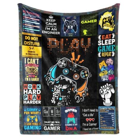 Video Game Lover’s Dream Blanket – Perfect Gamer Gift for Boys, Men, and Game Room Décor.