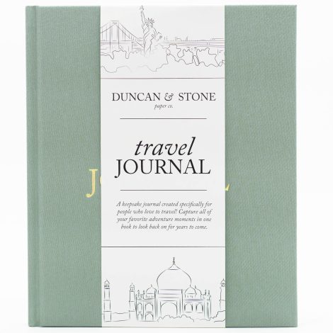 Duncan & Stone’s Travel Journals for Women and Men in Sage Green (110 Pages) – Embark on World Adventures, Record Memories. Perfect Travel Gift.